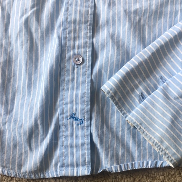 Abercrombie & Fitch blue striped button up collar - Picture 5 of 6